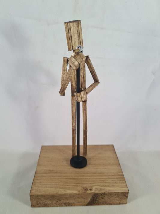 Tigman On The Mic! - Handcrafted Wooden Matchstick Figures - Gifts, Ornaments and Decor By Tiggidy Designs