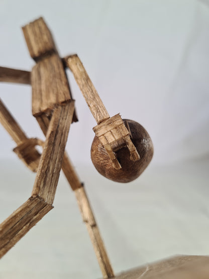 Bowler - Handcrafted Wooden Matchstick Figures - Gifts, Ornaments and Decor By Tiggidy Designs