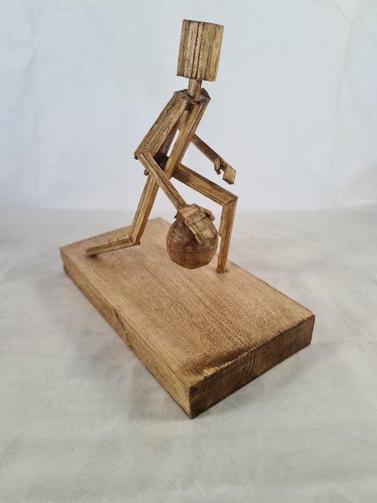 Basketballer  - Handcrafted Wooden Matchstick Figures - Gifts, Ornaments and Decor By Tiggidy Designs