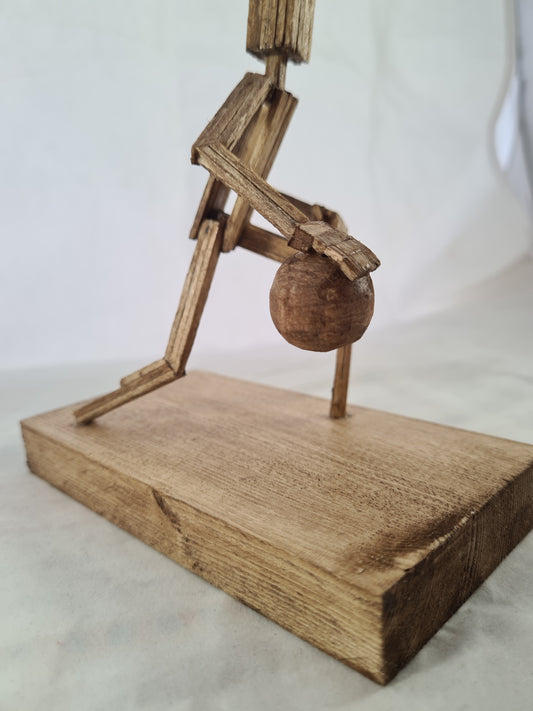 Basketballer  - Handcrafted Wooden Matchstick Figures - Gifts, Ornaments and Decor By Tiggidy Designs