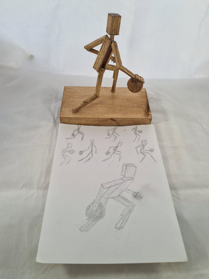 Basketballer  - Handcrafted Wooden Matchstick Figures - Gifts, Ornaments and Decor By Tiggidy Designs