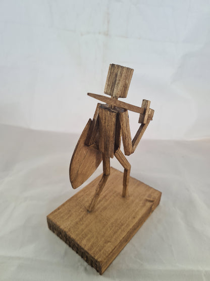 Battle warn - Handcrafted Wooden Matchstick Figures - Gifts, Ornaments and Decor By Tiggidy Designs