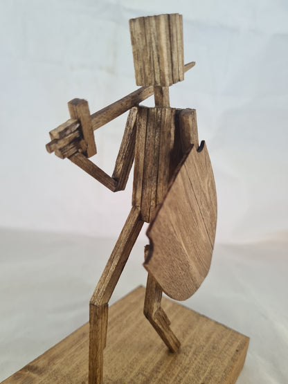 Battle warn - Handcrafted Wooden Matchstick Figures - Gifts, Ornaments and Decor By Tiggidy Designs