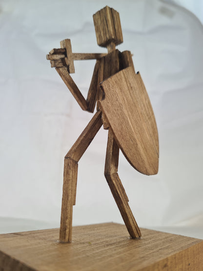 Battle warn - Handcrafted Wooden Matchstick Figures - Gifts, Ornaments and Decor By Tiggidy Designs