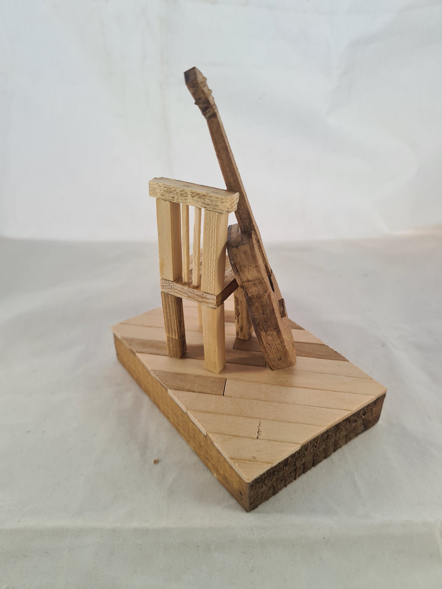 Seated Acoustic - Handcrafted Wooden Matchstick Figures - Gifts, Ornaments and Decor By Tiggidy Designs