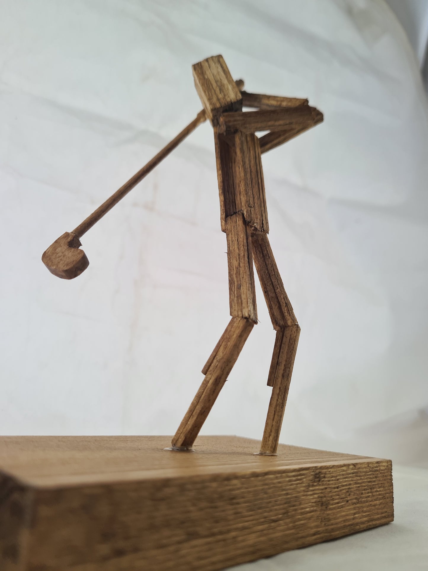 Golfer - Handcrafted Wooden Matchstick Figures - Gifts, Ornaments and Decor By Tiggidy Designs