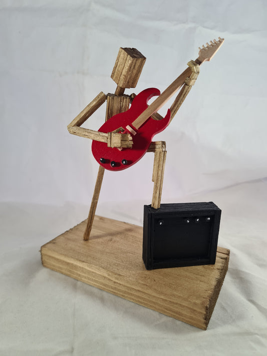 Raise Ya Leg For Rock - Handcrafted Wooden Matchstick Figures - Gifts, Ornaments and Decor By Tiggidy Designs