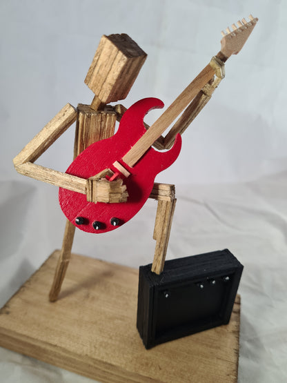 Raise Ya Leg For Rock - Handcrafted Wooden Matchstick Figures - Gifts, Ornaments and Decor By Tiggidy Designs