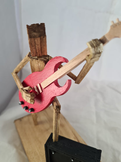 Raise Ya Leg For Rock - Handcrafted Wooden Matchstick Figures - Gifts, Ornaments and Decor By Tiggidy Designs