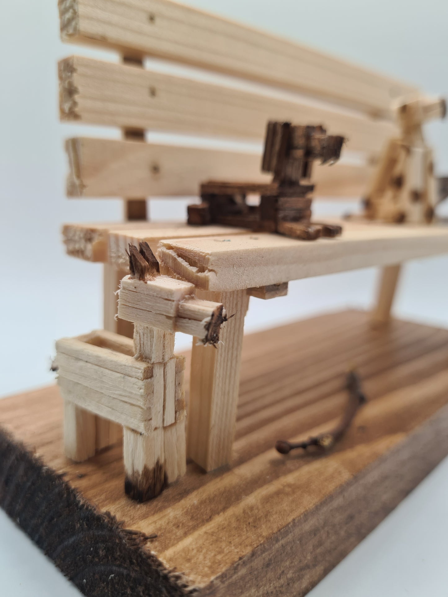 Doggos Take Over The Bench - Handcrafted Wooden Matchstick Figures - Gifts, Ornaments and Decor By Tiggidy Designs