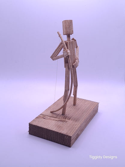 Archer  - Handcrafted Wooden Matchstick Figures - Gifts, Ornaments and Decor By Tiggidy Designs