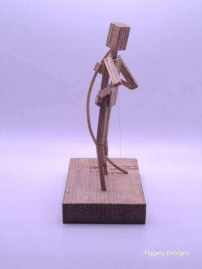 Archer  - Handcrafted Wooden Matchstick Figures - Gifts, Ornaments and Decor By Tiggidy Designs