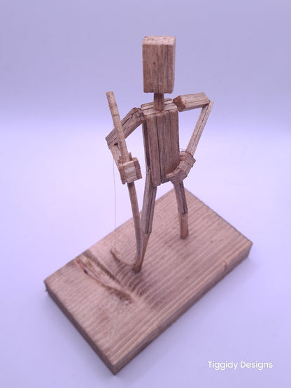 Archer  - Handcrafted Wooden Matchstick Figures - Gifts, Ornaments and Decor By Tiggidy Designs