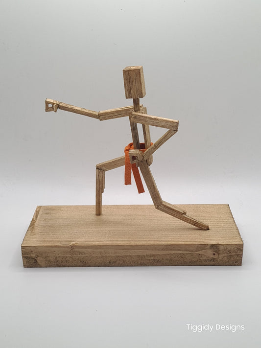 Lunge Punch - Handcrafted Wooden Matchstick Figures - Gifts, Ornaments and Decor By Tiggidy Designs