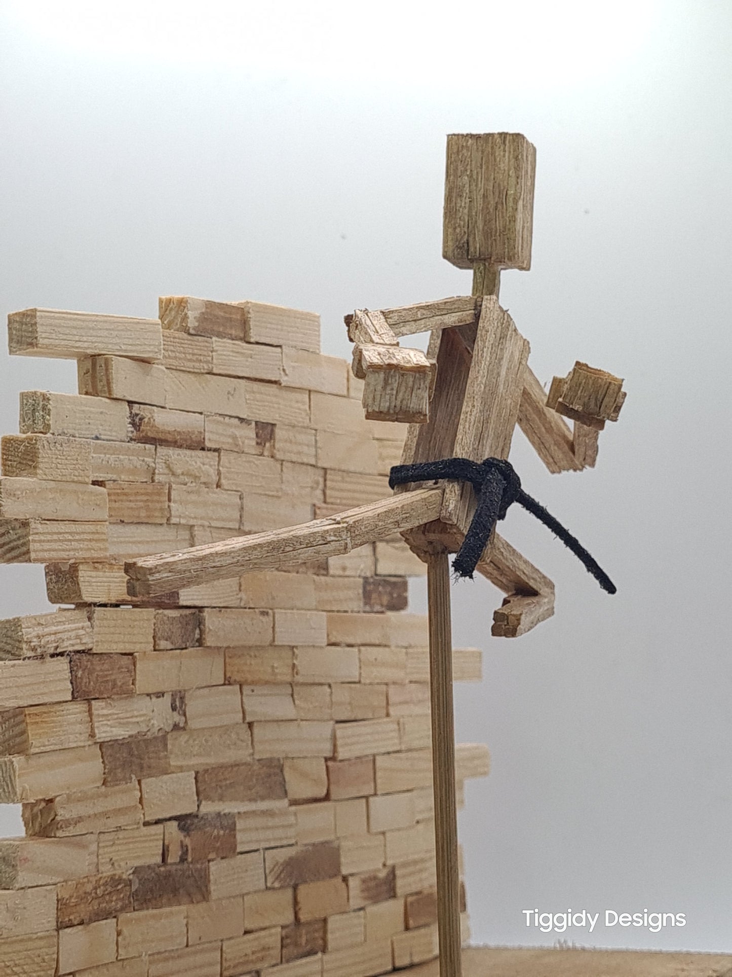 Flying Kick - Handcrafted Wooden Matchstick Figures - Gifts, Ornaments and Decor By Tiggidy Designs