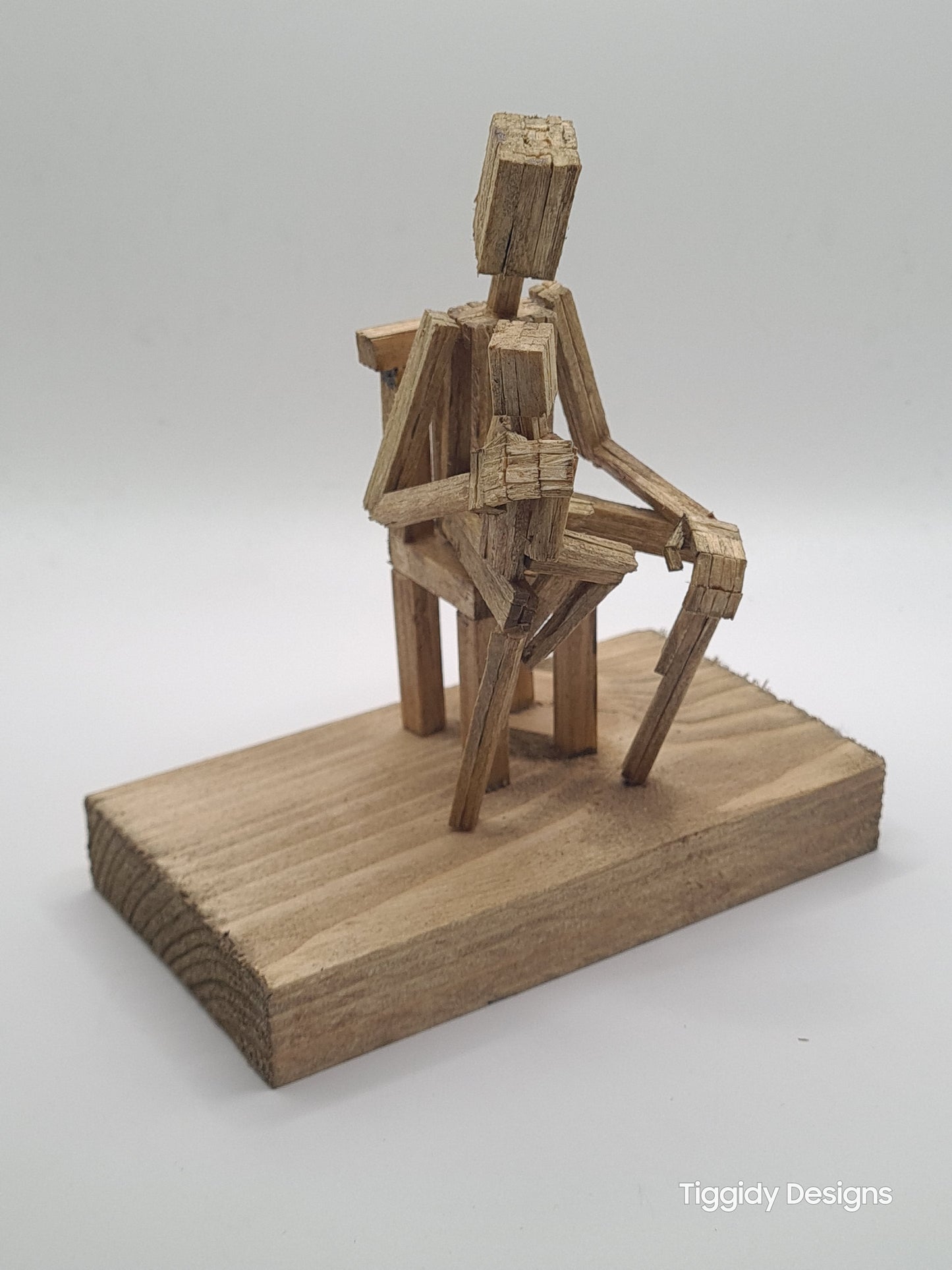 A Comfy Seat - Handcrafted Wooden Matchstick Figures - Gifts, Ornaments and Decor By Tiggidy Designs