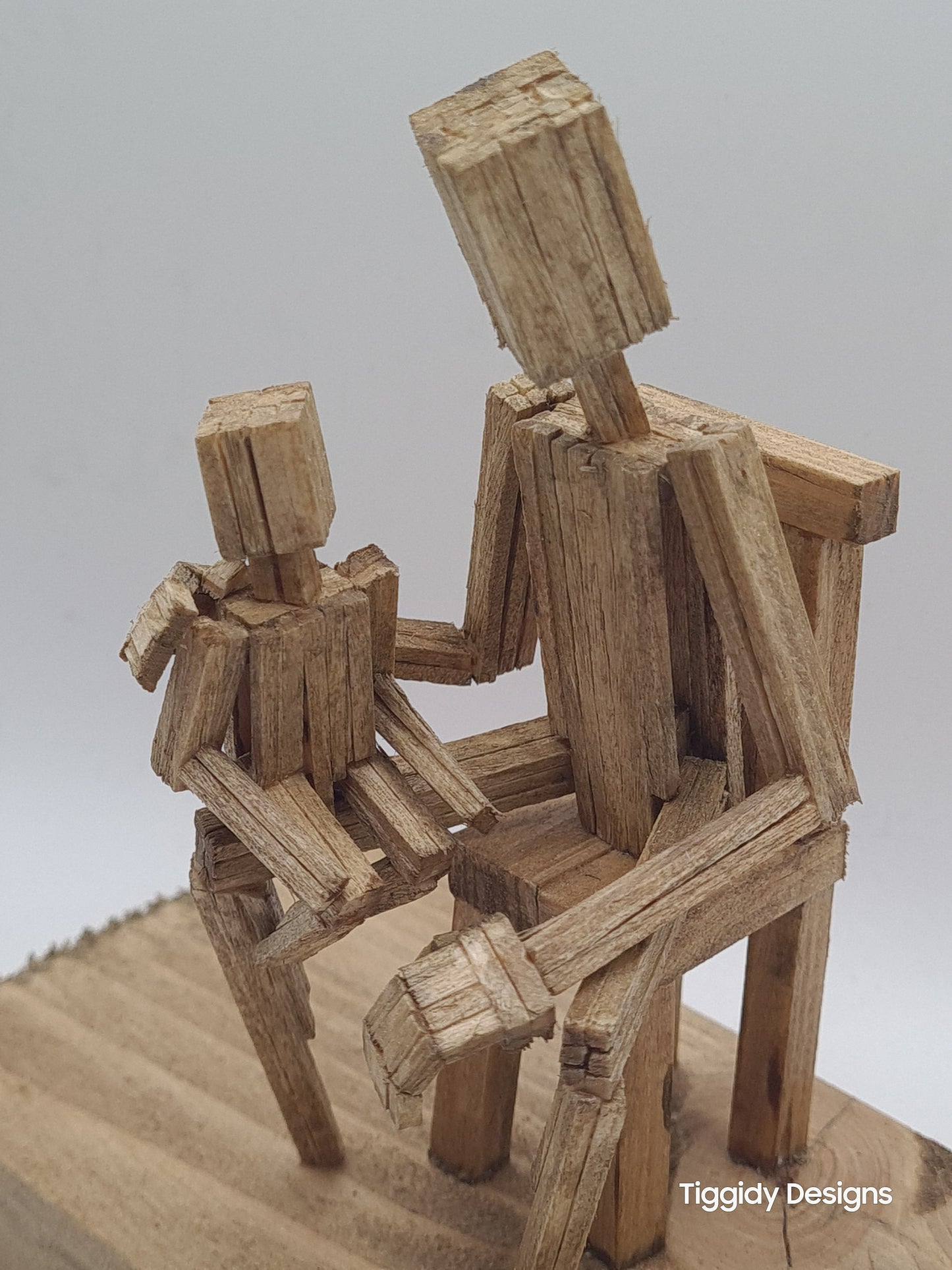 A Comfy Seat - Handcrafted Wooden Matchstick Figures - Gifts, Ornaments and Decor By Tiggidy Designs