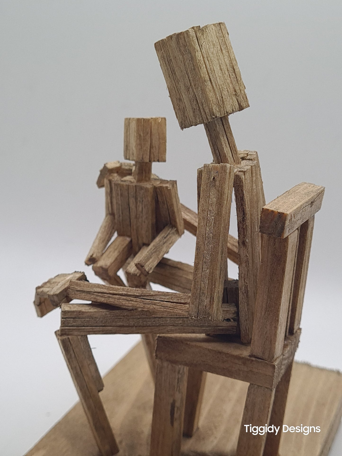 A Comfy Seat - Handcrafted Wooden Matchstick Figures - Gifts, Ornaments and Decor By Tiggidy Designs