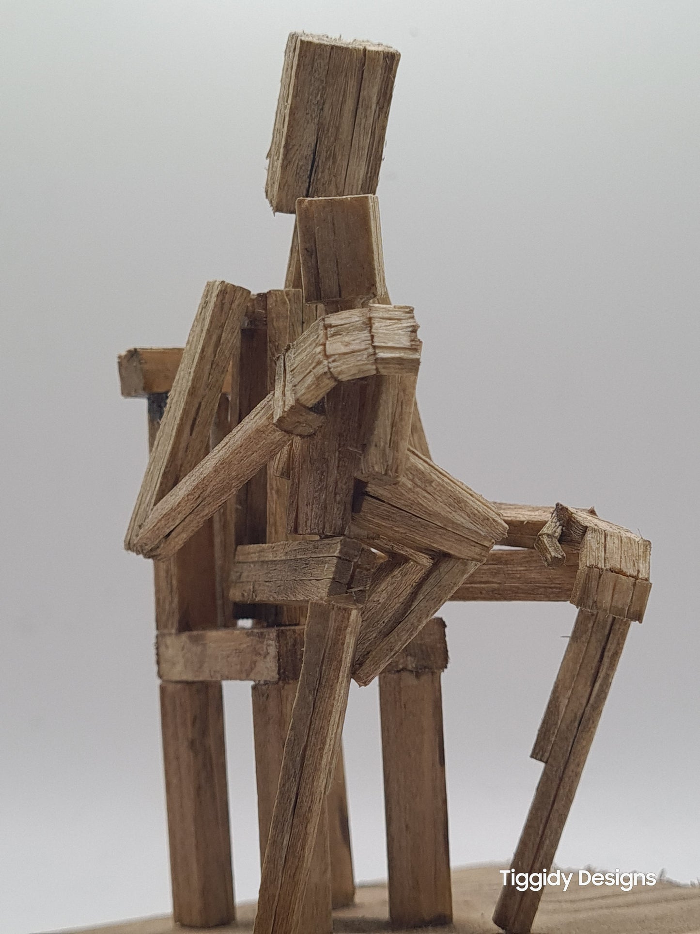 A Comfy Seat - Handcrafted Wooden Matchstick Figures - Gifts, Ornaments and Decor By Tiggidy Designs