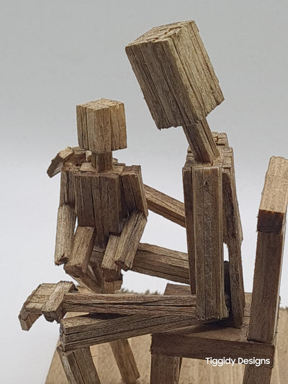 A Comfy Seat - Handcrafted Wooden Matchstick Figures - Gifts, Ornaments and Decor By Tiggidy Designs