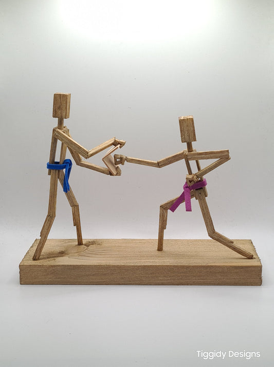 Breaking Board - The Puncher - Handcrafted Wooden Matchstick Figures - Gifts, Ornaments and Decor By Tiggidy Designs