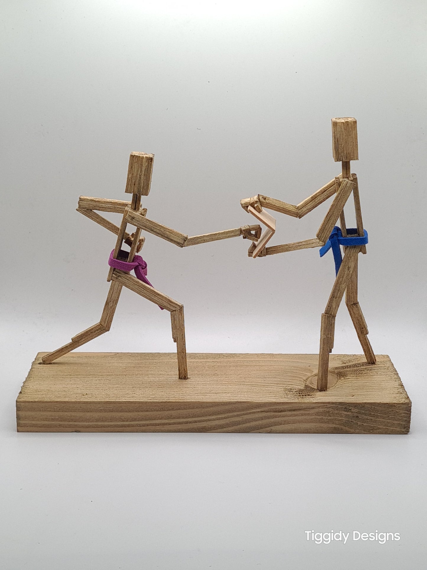 Breaking Board - The Puncher - Handcrafted Wooden Matchstick Figures - Gifts, Ornaments and Decor By Tiggidy Designs