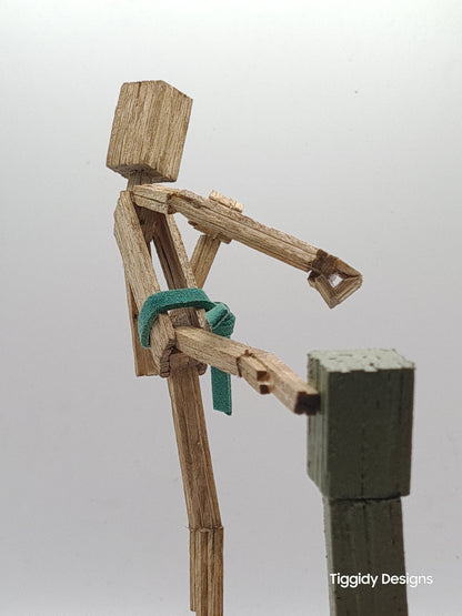 Creeper Combat - Handcrafted Wooden Matchstick Figures - Gifts, Ornaments and Decor By Tiggidy Designs