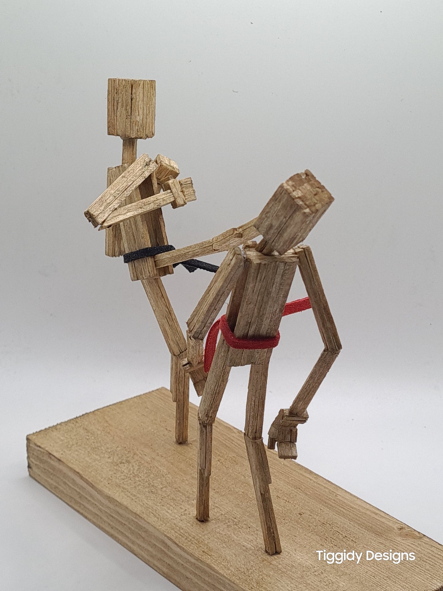 Kick To The Head - Handcrafted Wooden Matchstick Figures - Gifts, Ornaments and Decor By Tiggidy Designs