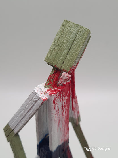 Roaming Zombie Two - Handcrafted Wooden Matchstick Figures - Gifts, Ornaments and Decor By Tiggidy Designs