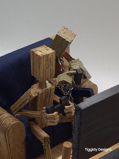 Shaun and Ed - Handcrafted Wooden Matchstick Figures - Gifts, Ornaments and Decor By Tiggidy Designs