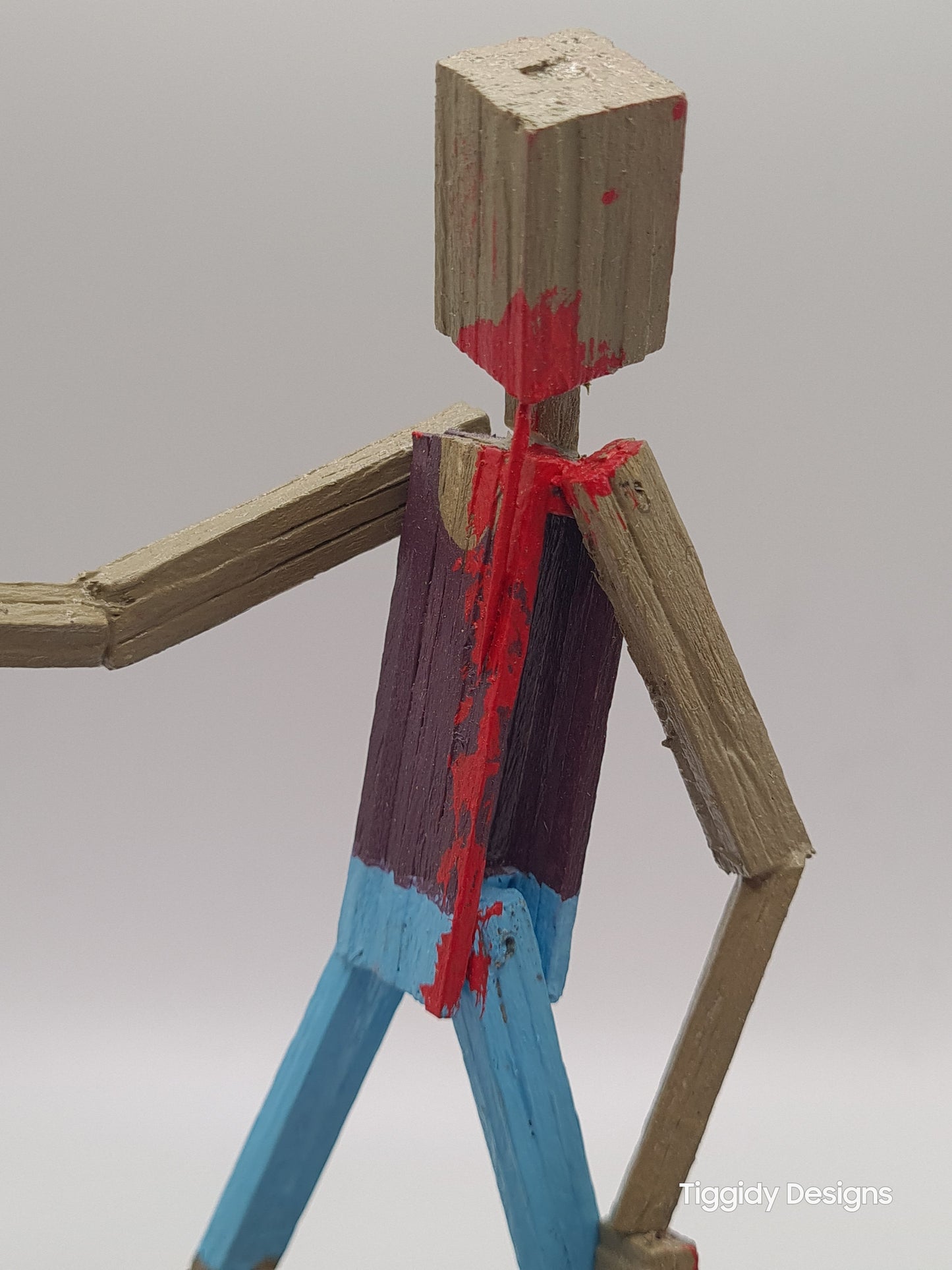 Roaming Zombie Three - Handcrafted Wooden Matchstick Figures - Gifts, Ornaments and Decor By Tiggidy Designs