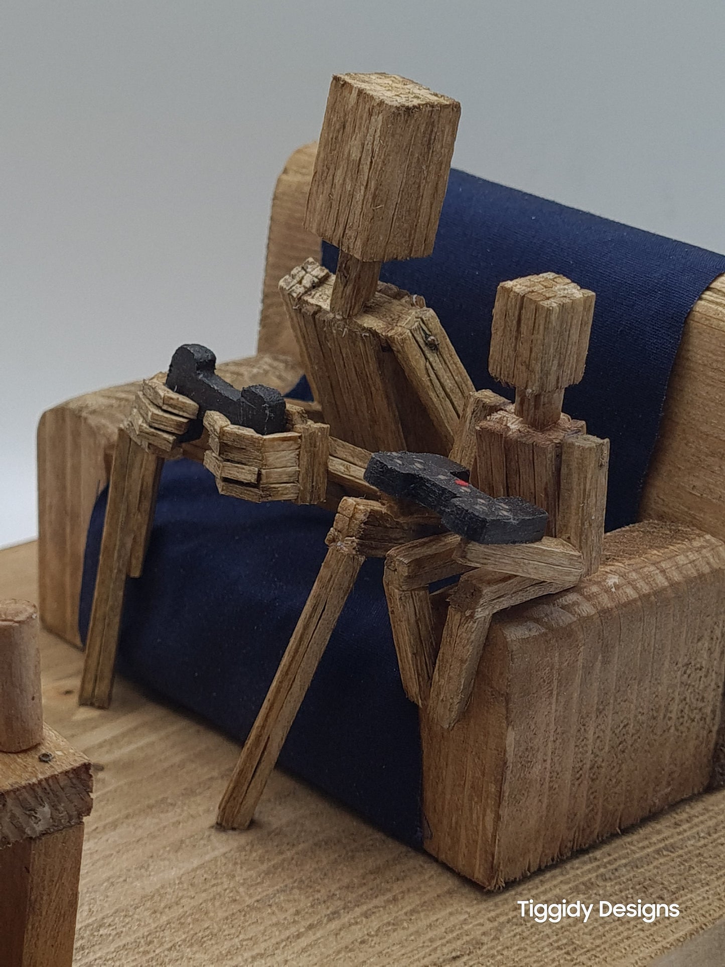 Gamer Dad - Handcrafted Wooden Matchstick Figures - Gifts, Ornaments and Decor By Tiggidy Designs