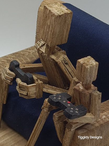 Gamer Dad - Handcrafted Wooden Matchstick Figures - Gifts, Ornaments and Decor By Tiggidy Designs