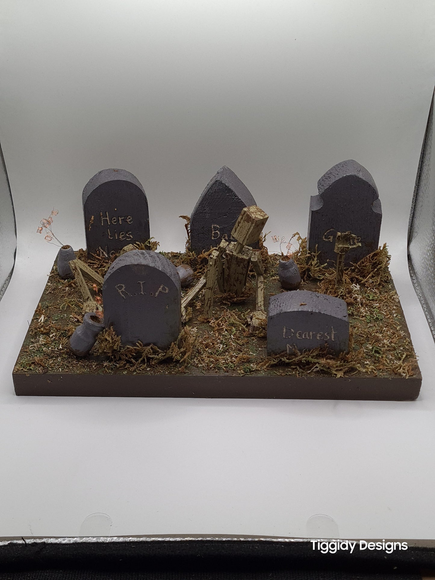 Graveyard -  Handcrafted Wooden Matchstick Figures - Gifts, Ornaments and Decor By Tiggidy Designs