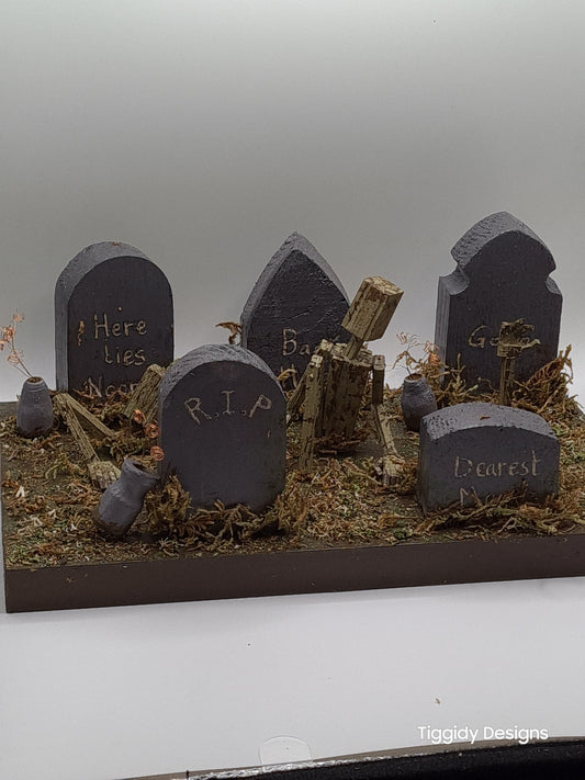 Graveyard -  Handcrafted Wooden Matchstick Figures - Gifts, Ornaments and Decor By Tiggidy Designs