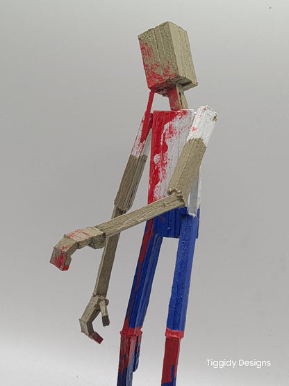 Zombie Vs Loot Llama One-  Handcrafted Wooden Matchstick Figures - Gifts, Ornaments and Decor By Tiggidy Designs