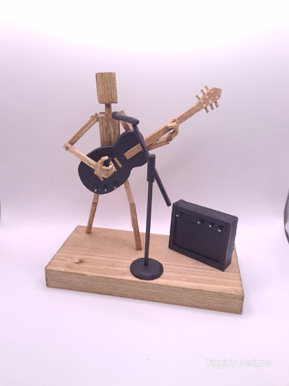 Ready To Rock On The Mic! - Handcrafted Wooden Matchstick Figures - Gifts, Ornaments and Decor By Tiggidy Designs