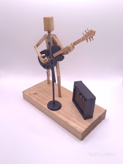 Ready To Rock On The Mic! - Handcrafted Wooden Matchstick Figures - Gifts, Ornaments and Decor By Tiggidy Designs