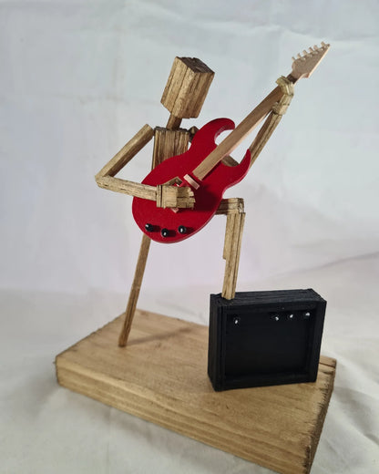 Raise Ya Leg For Rock - Handcrafted Wooden Matchstick Figures - Gifts, Ornaments and Decor By Tiggidy Designs