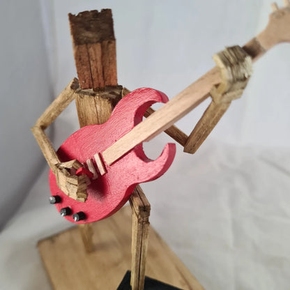 Raise Ya Leg For Rock - Handcrafted Wooden Matchstick Figures - Gifts, Ornaments and Decor By Tiggidy Designs