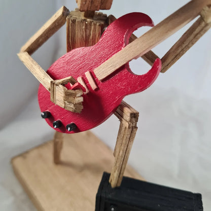 Raise Ya Leg For Rock - Handcrafted Wooden Matchstick Figures - Gifts, Ornaments and Decor By Tiggidy Designs