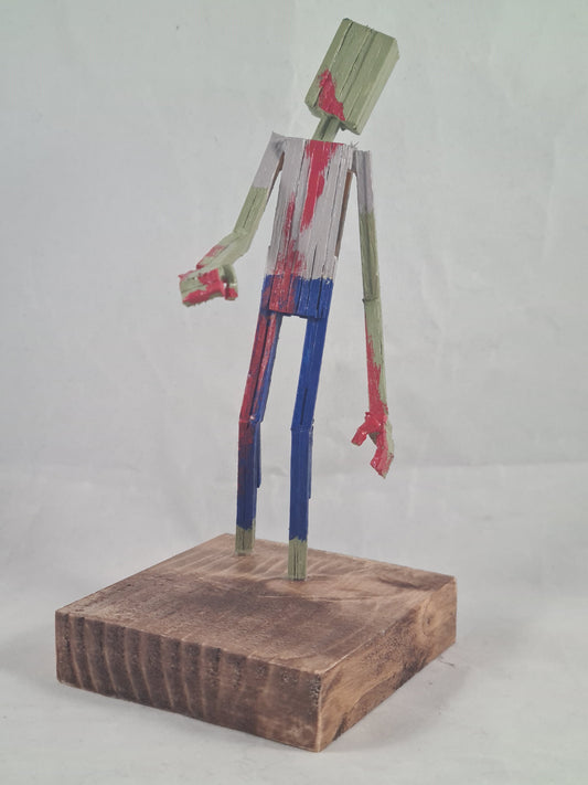 Roaming Zombie One - Handcrafted Wooden Matchstick Figures - Gifts, Ornaments and Decor By Tiggidy Designs