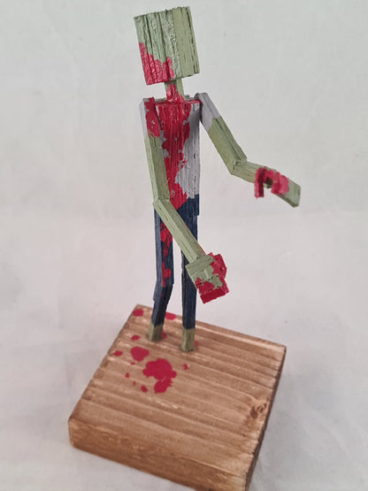 Roaming Zombie One - Handcrafted Wooden Matchstick Figures - Gifts, Ornaments and Decor By Tiggidy Designs