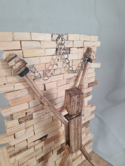 A Little Tied Up - Handcrafted Wooden Matchstick Figures - Gifts, Ornaments and Decor By Tiggidy Designs
