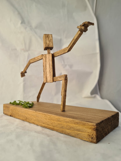 Warrior Pose - Handcrafted Wooden Matchstick Figures - Gifts, Ornaments and Decor By Tiggidy Designs