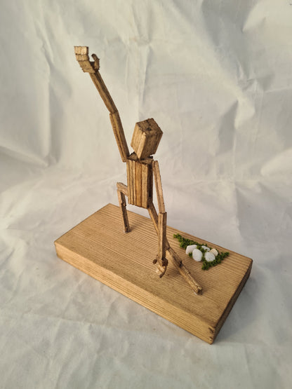 Warrior Pose Two - Handcrafted Wooden Matchstick Figures - Gifts, Ornaments and Decor By Tiggidy Designs