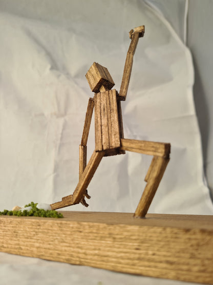 Warrior Pose Two - Handcrafted Wooden Matchstick Figures - Gifts, Ornaments and Decor By Tiggidy Designs