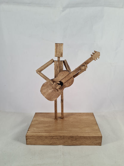 Another Acoustic Guitar Jam Session - Handcrafted Wooden Matchstick Figures - Gifts, Ornaments and Decor By Tiggidy Designs